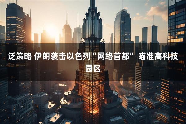 泛策略 伊朗袭击以色列“网络首都” 瞄准高科技园区