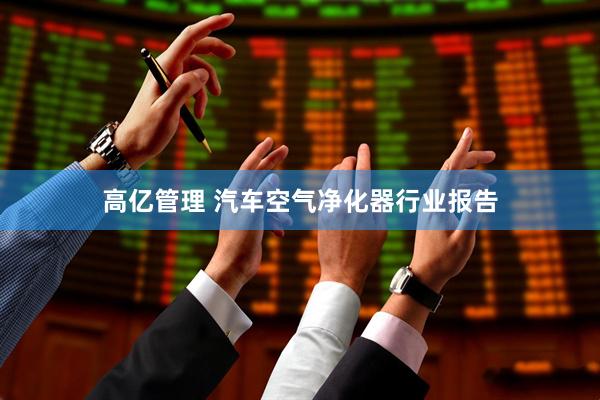 高亿管理 汽车空气净化器行业报告
